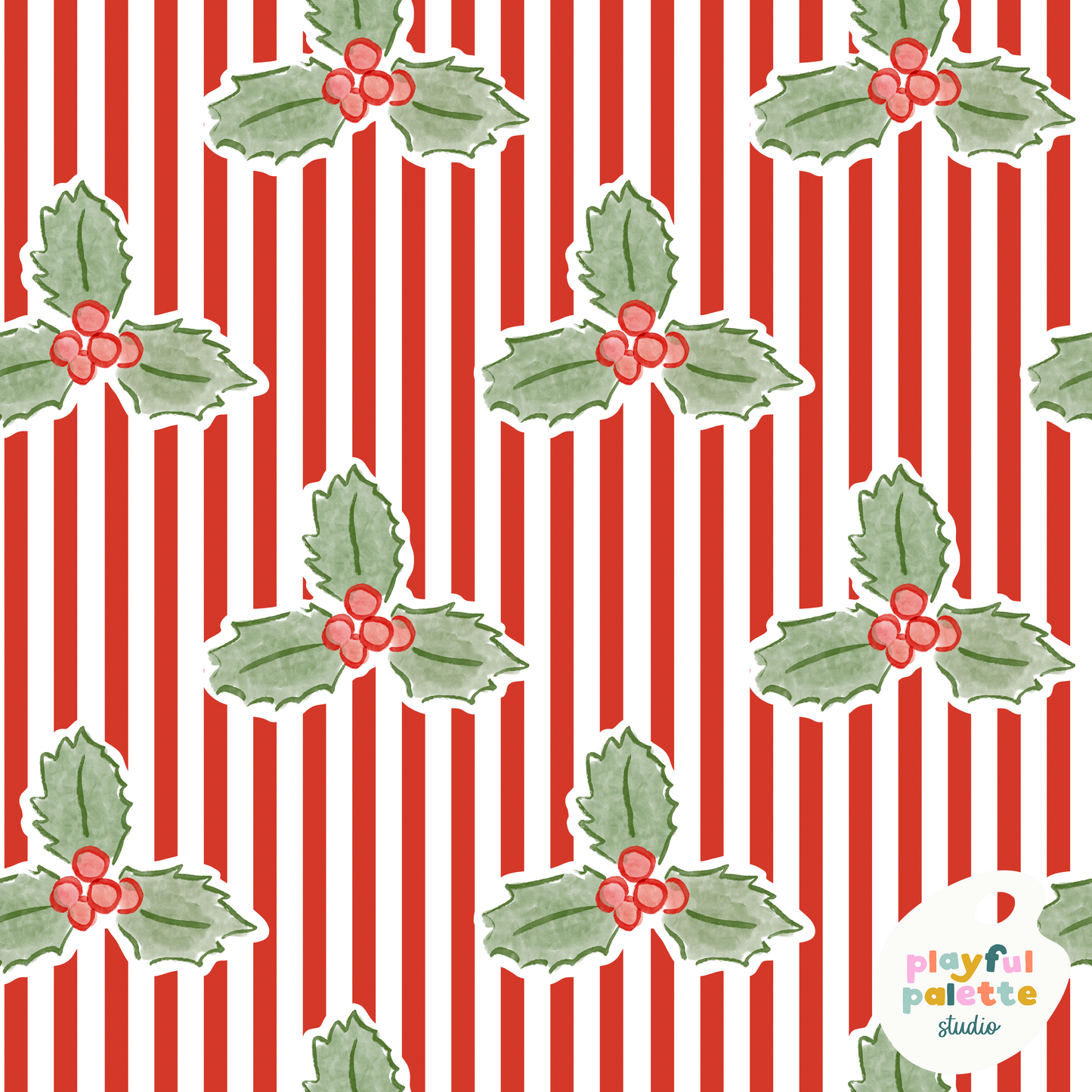 Holly Berry Stripes