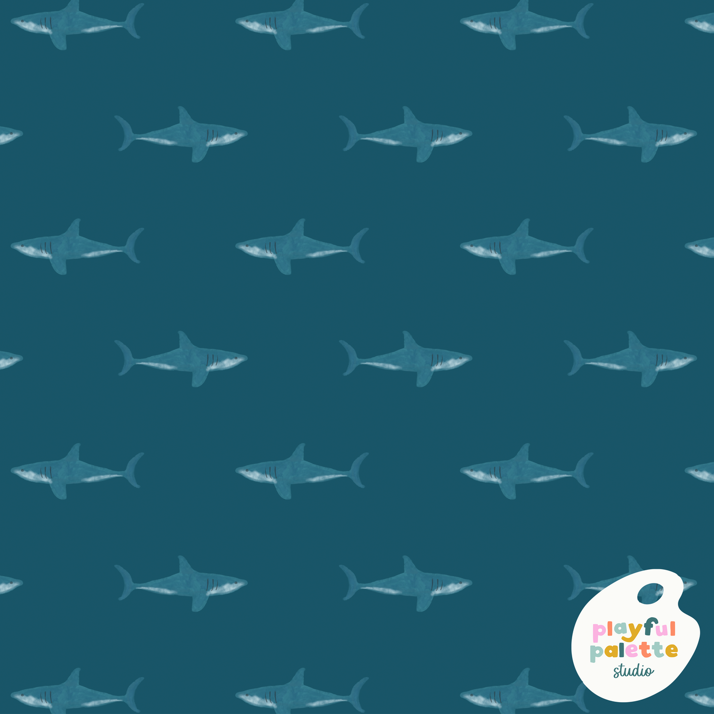 Watercolor Sharks