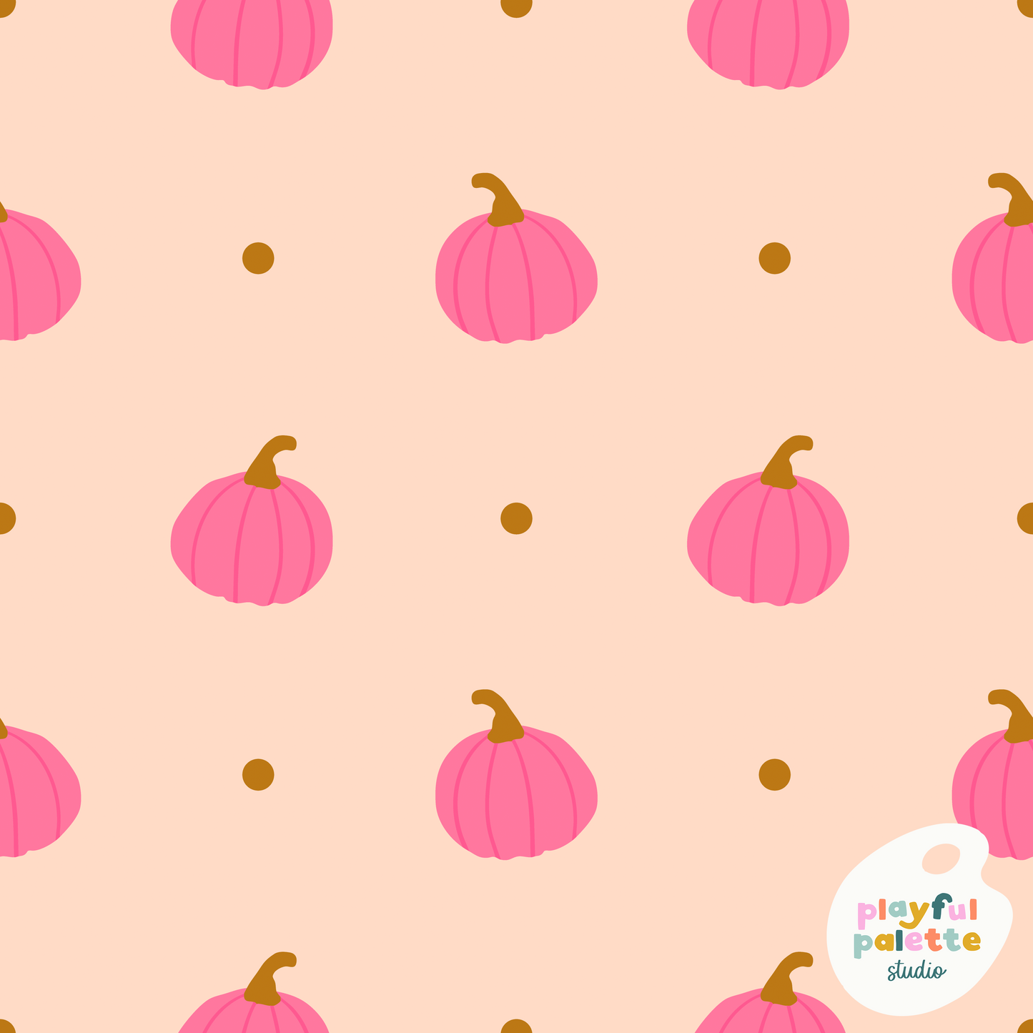 Pumpkin Polka Dots