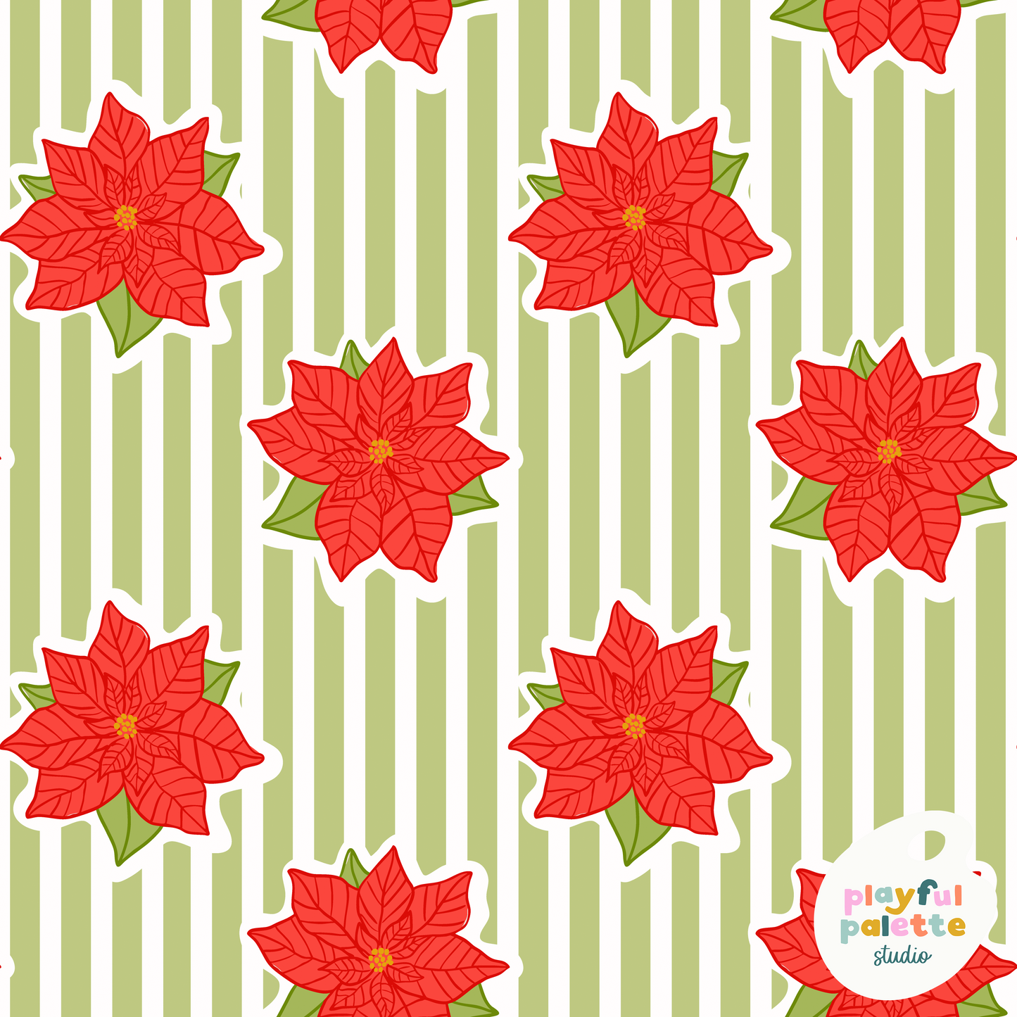 Poinsettia Stripes