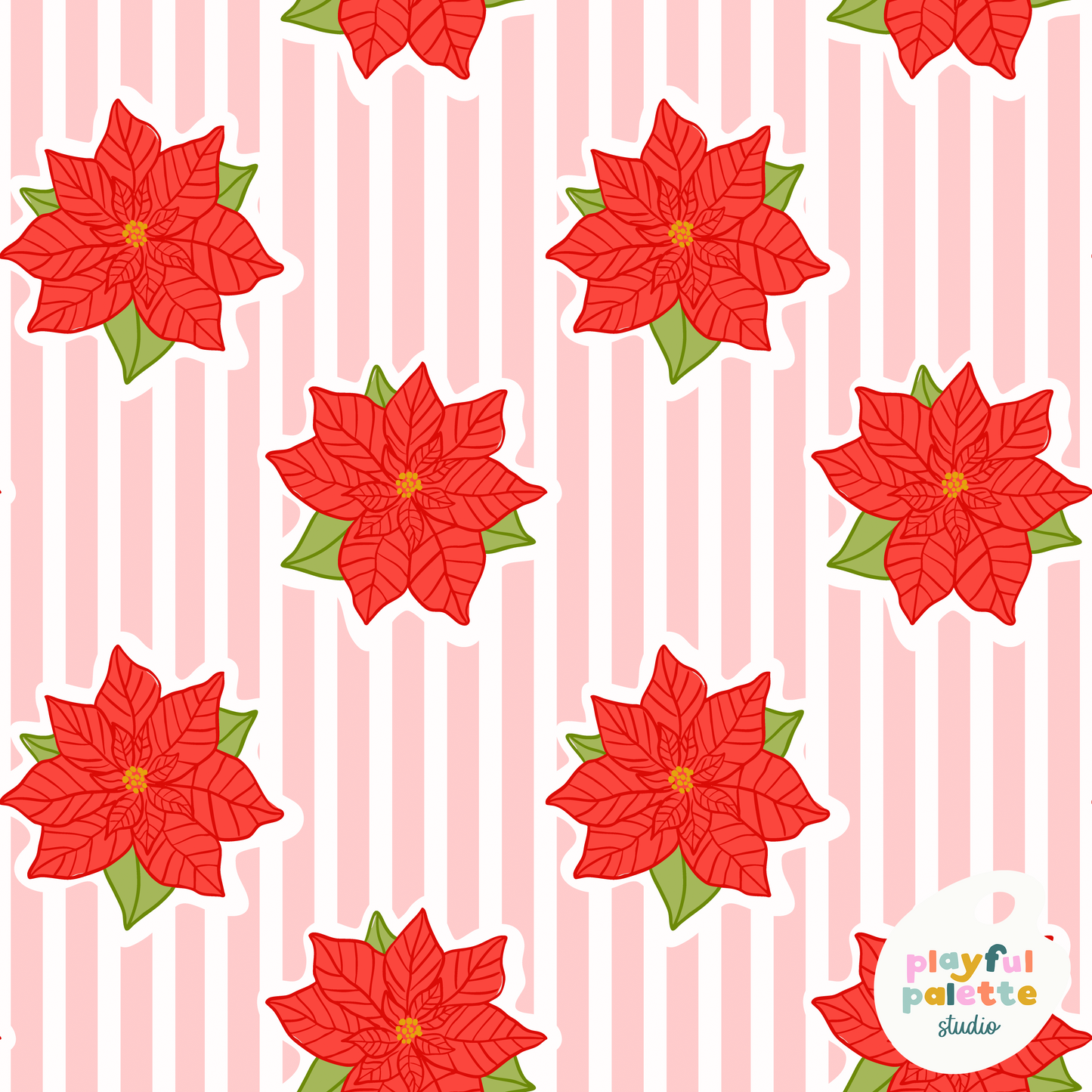 Poinsettia Stripes
