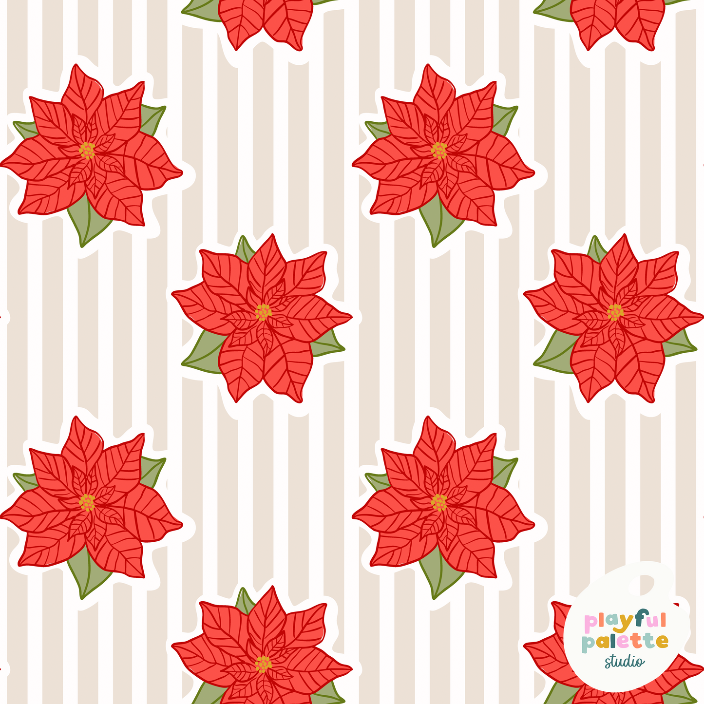 Poinsettia Stripes