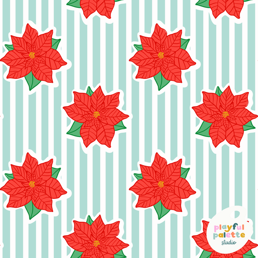 Poinsettia Stripes