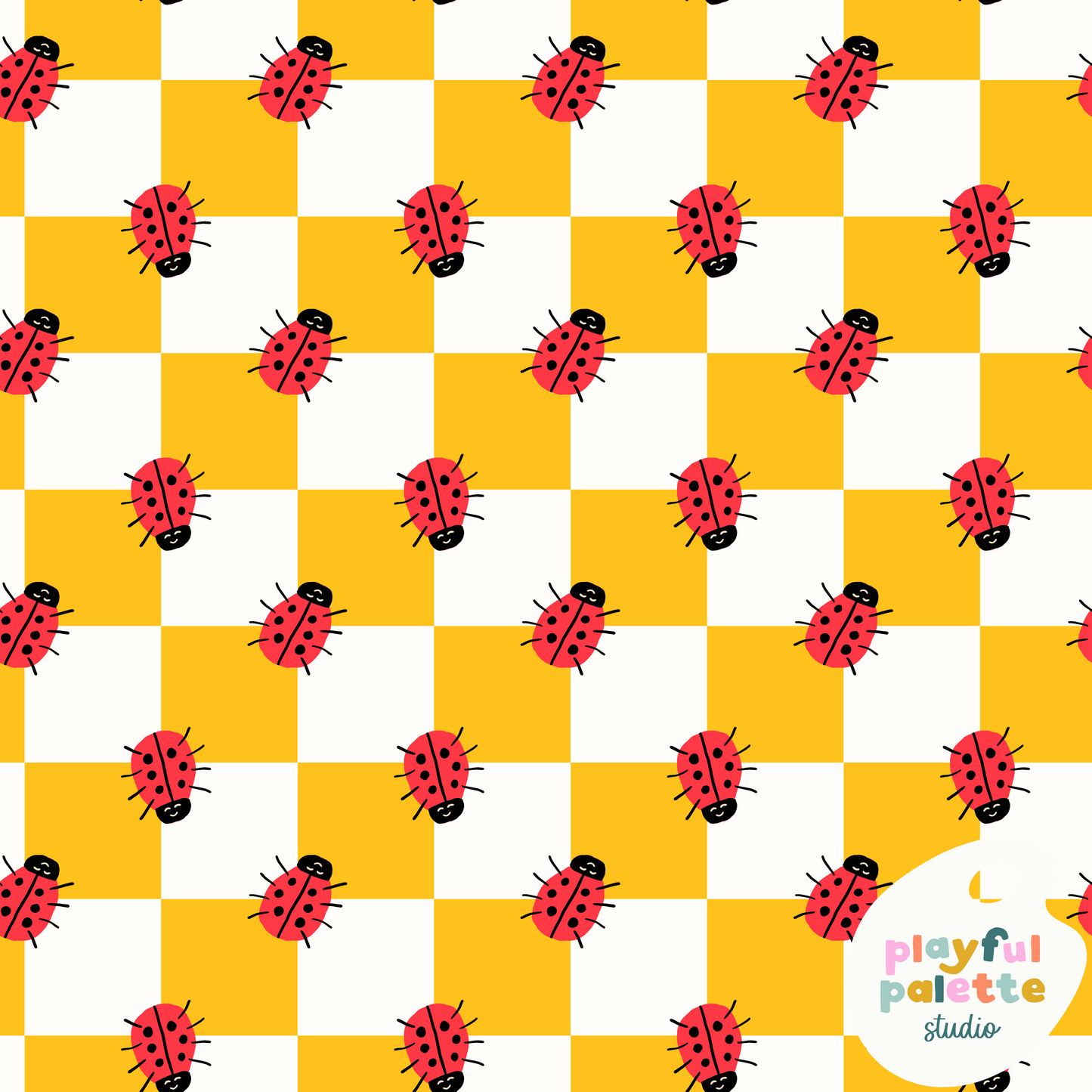 Checkered Ladybugs (Yellow)