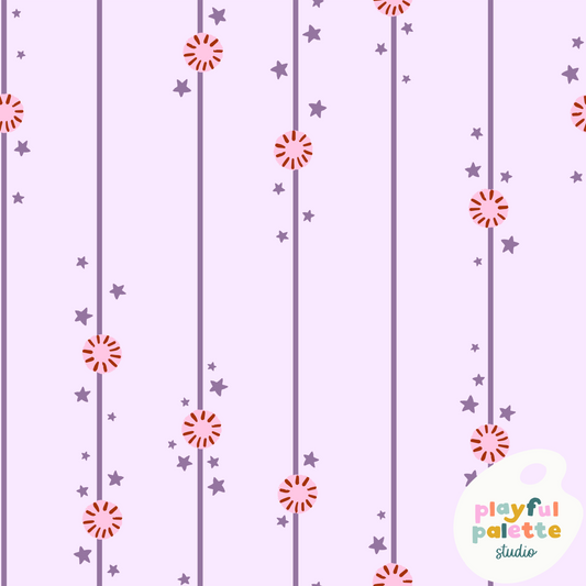 Starry Peppermint Stripes (Purple)