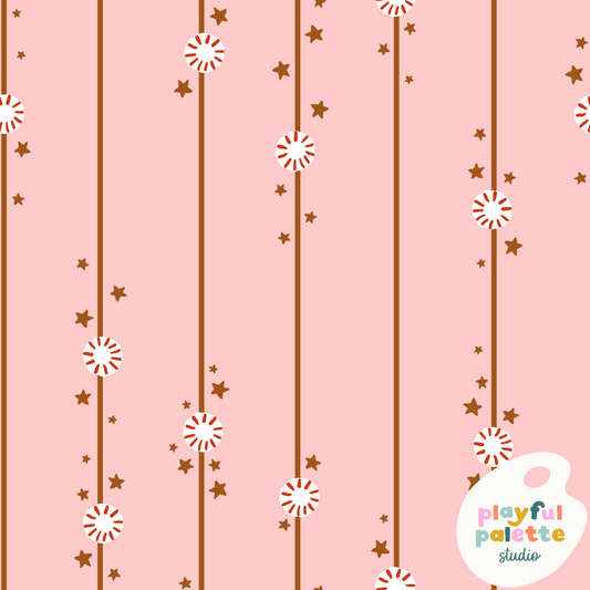 Starry Peppermint Stripes (Pink)